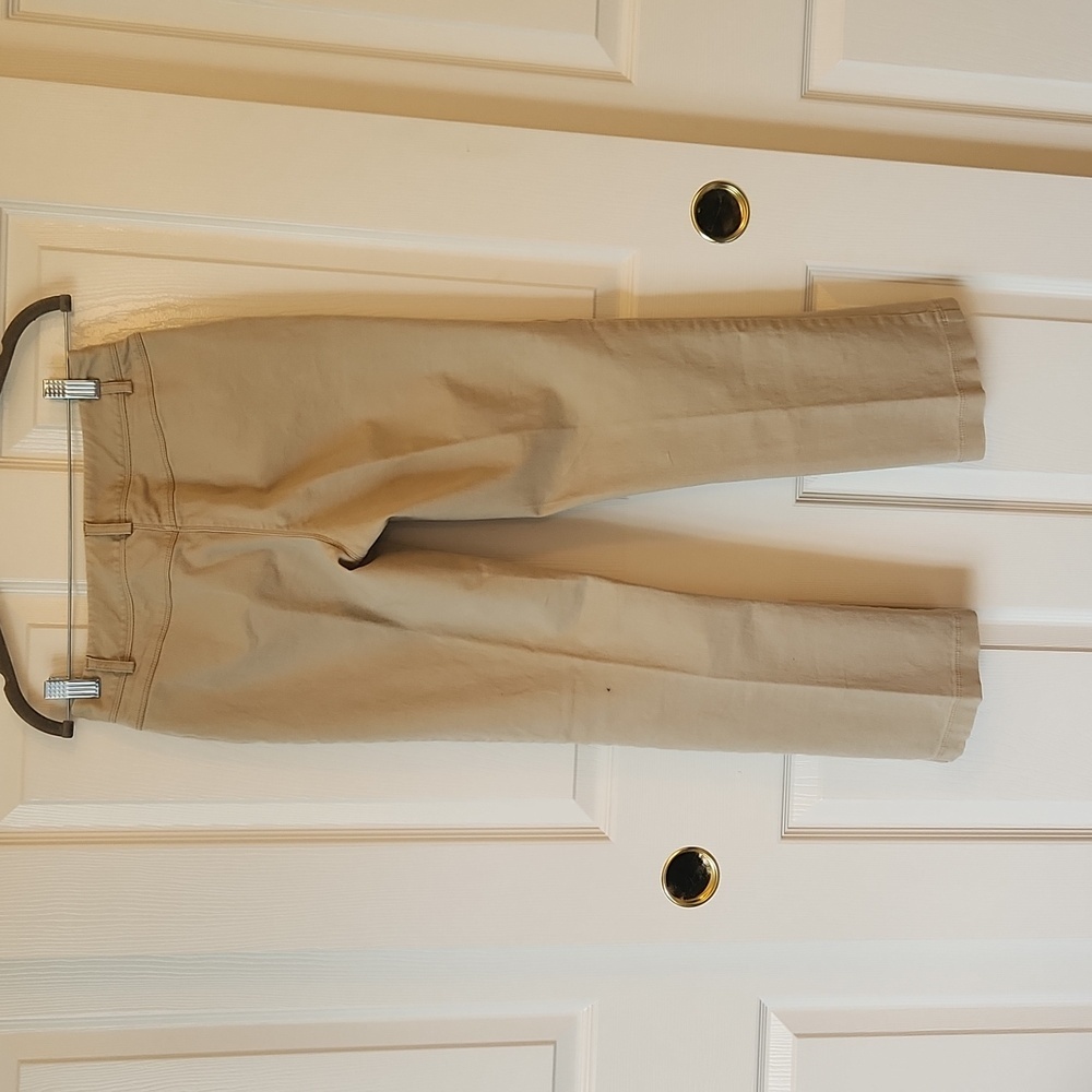 Ann Taylor Loft Women's Khaki Tan Cotton Blend Cropped Pants Size 2 Petite - Picture 8 of 11